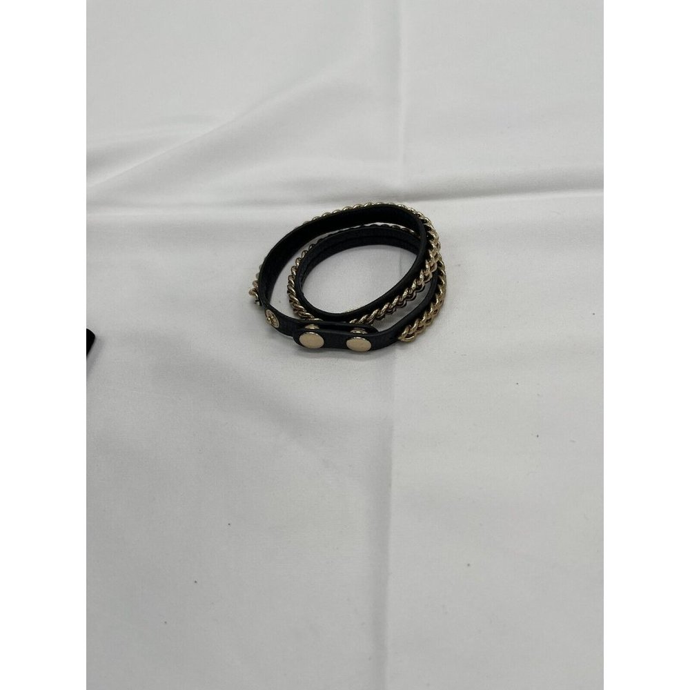 Cookie Lee Gold Tone Chain On Faux Wrapped Leather